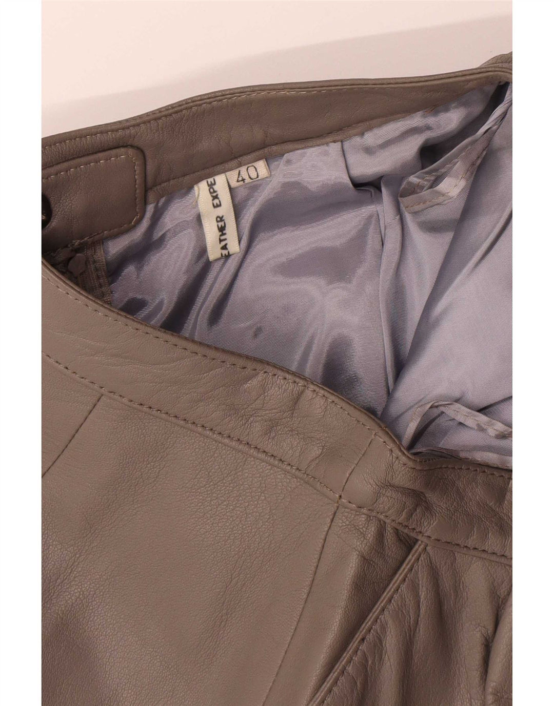Vintage dame midi læder nederdel EU 40 Medium W28 Brun