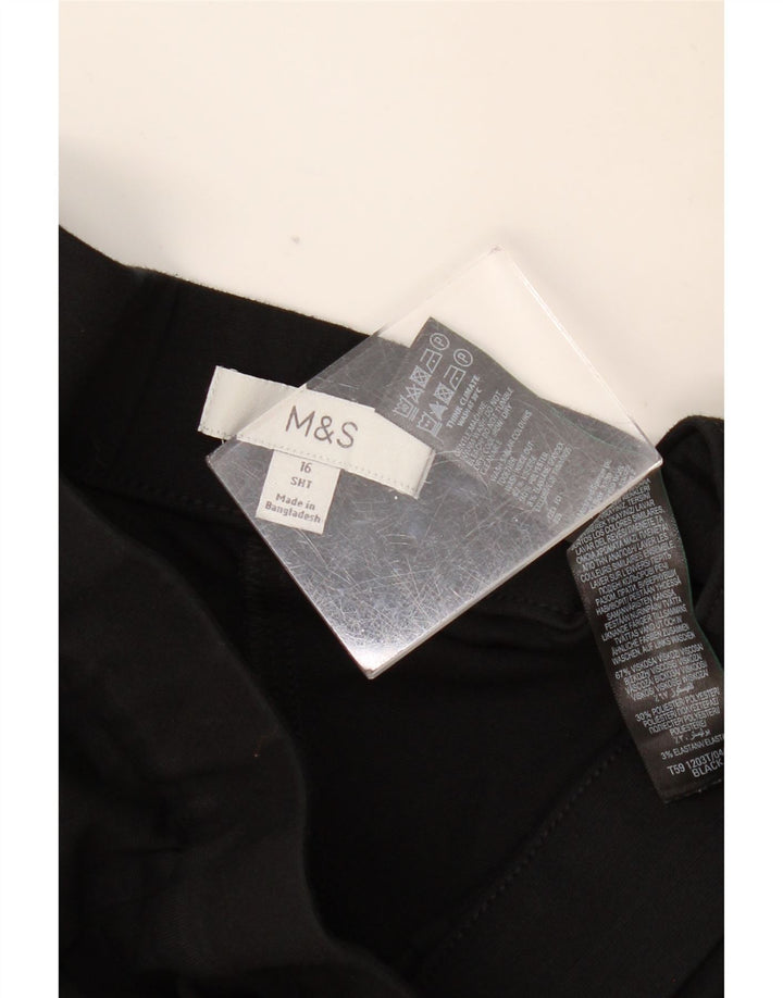 MARKS & SPENCER Dame Bootcut Cropped Trousers UK 16 Large W32 L25 Black