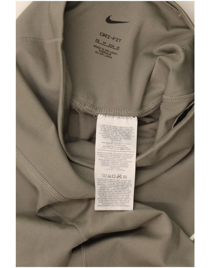 Nike Dame Dri Fit Grafiske Leggings UK 6 XS Grøn Polyester