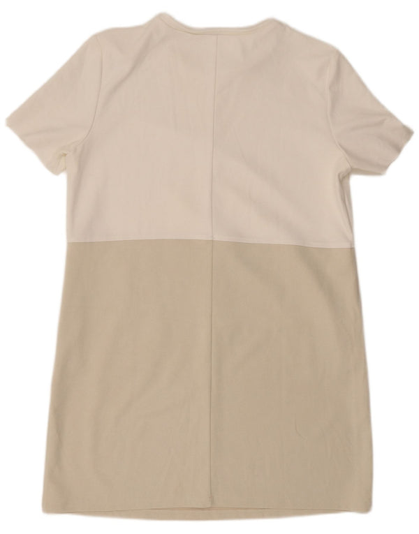 Zara T-shirtkjole til kvinder UK 18 XL Hvid Colourblock