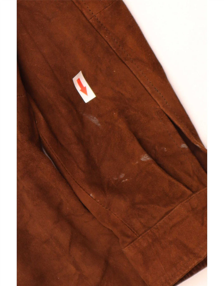 Vintage Dame Oversized Ruskindsjakke IT 44 Medium Brun Læder