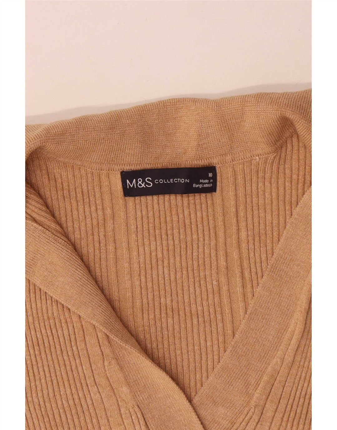 Marks & Spencer Dame Oversized Polo Neck Jumper Sweater UK 10 Small Beige