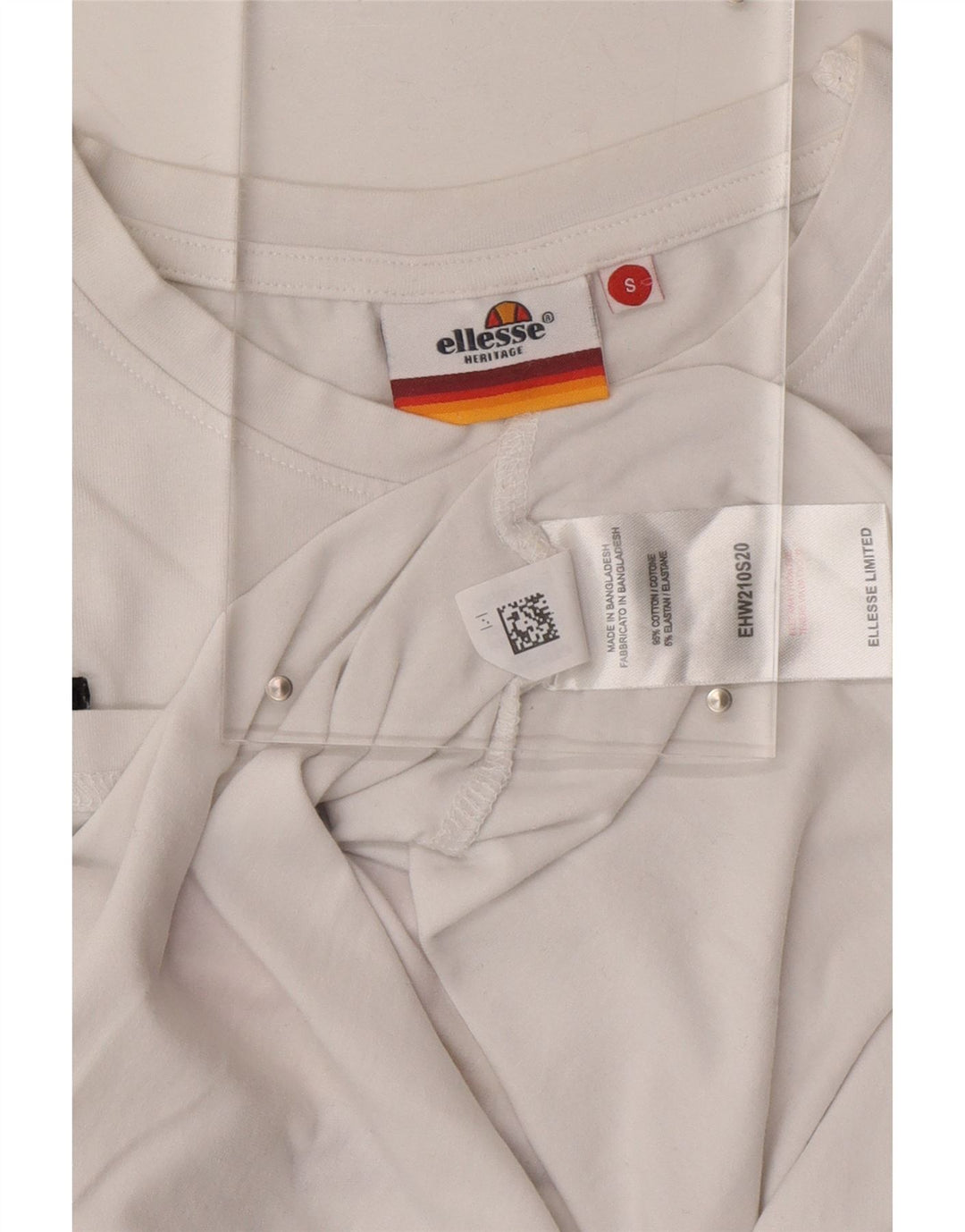 ELLESSE Womens Oversized T-Shirt Top UK 10 Small White Striped Cotton