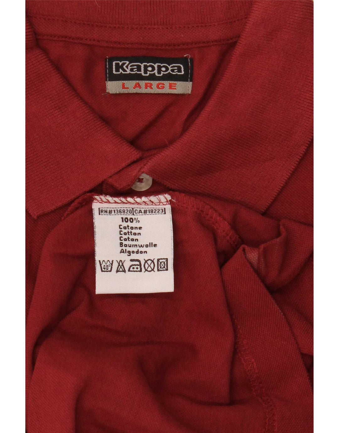 Kappa Langærmet Polo Shirt til mænd Stor rød bomuld