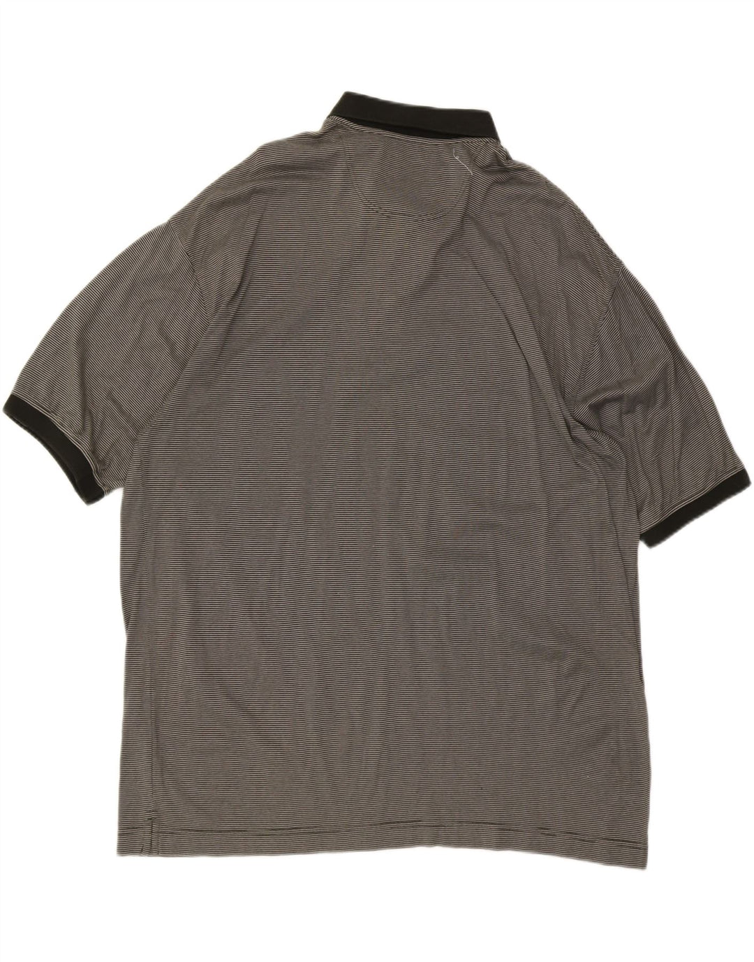 DOCKERS Mens Golf Polo Shirt 2XL Grey Striped Cotton Vintage Dockers and Second-Hand Dockers from Messina Hembry 