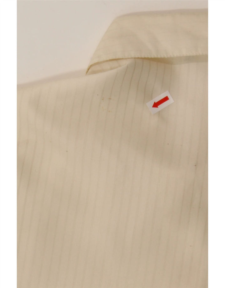 VINTAGE Womens Shirt Blouse IT 44 Medium Off White Pinstripe Polyester Vintage Vintage and Second-Hand Vintage from Messina Hembry 