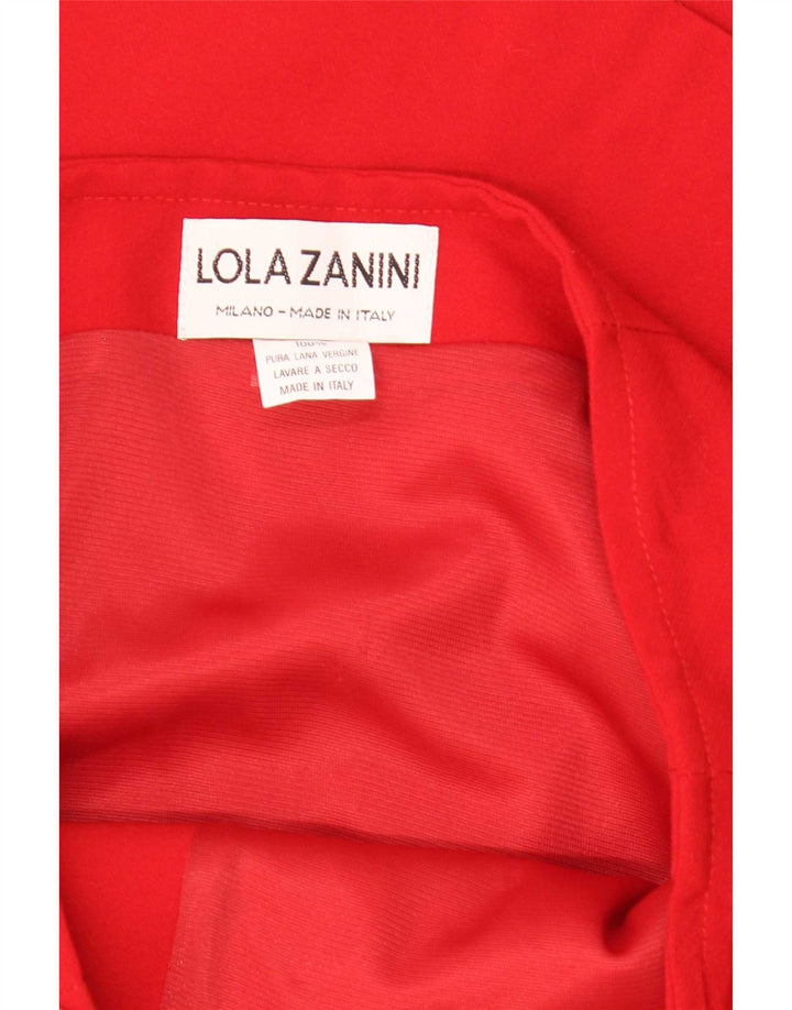 Lola Zanini Kvinder slå-om nederdel W29 Medium Red Virgin Wool