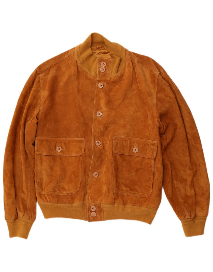 LAVORAZIONE ARTIGIANA Bomberjakke i ruskind til mænd IT 48 medium brunt læder