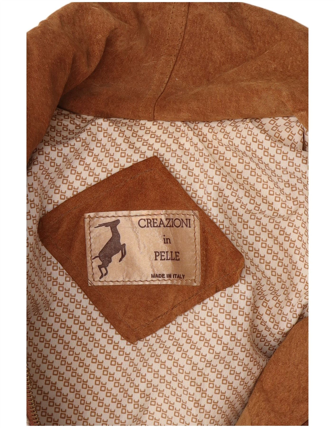 Vintage dame læder fleecejakke UK 14 Medium White Colourblock læder