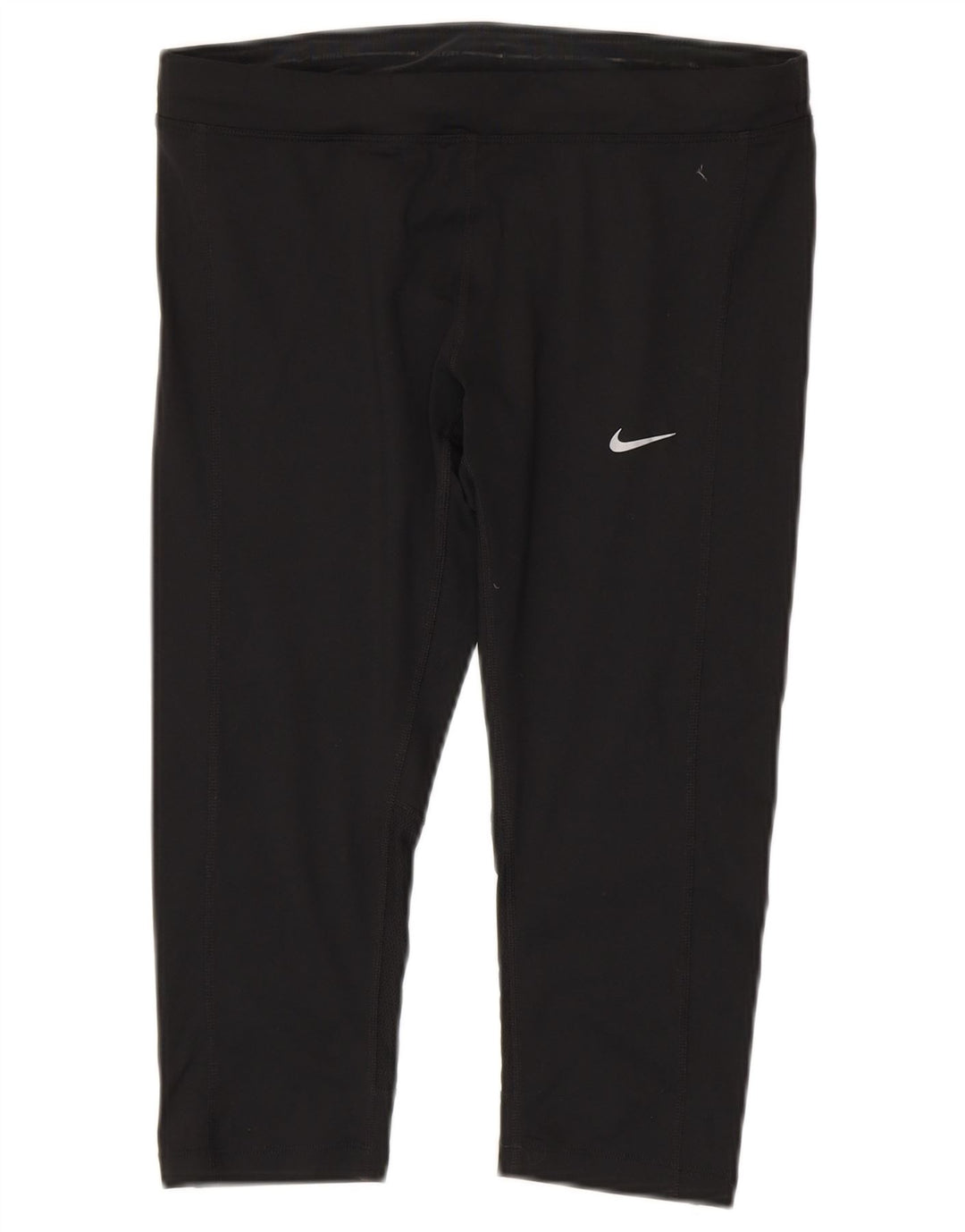NIKE Womens Dri Fit Capri Leggings UK 12 Medium  Black Polyester