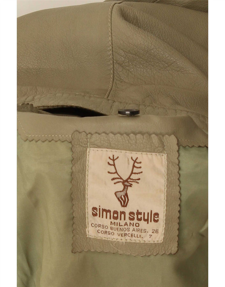 Vintage herre læderjakke UK 38 Medium Khaki