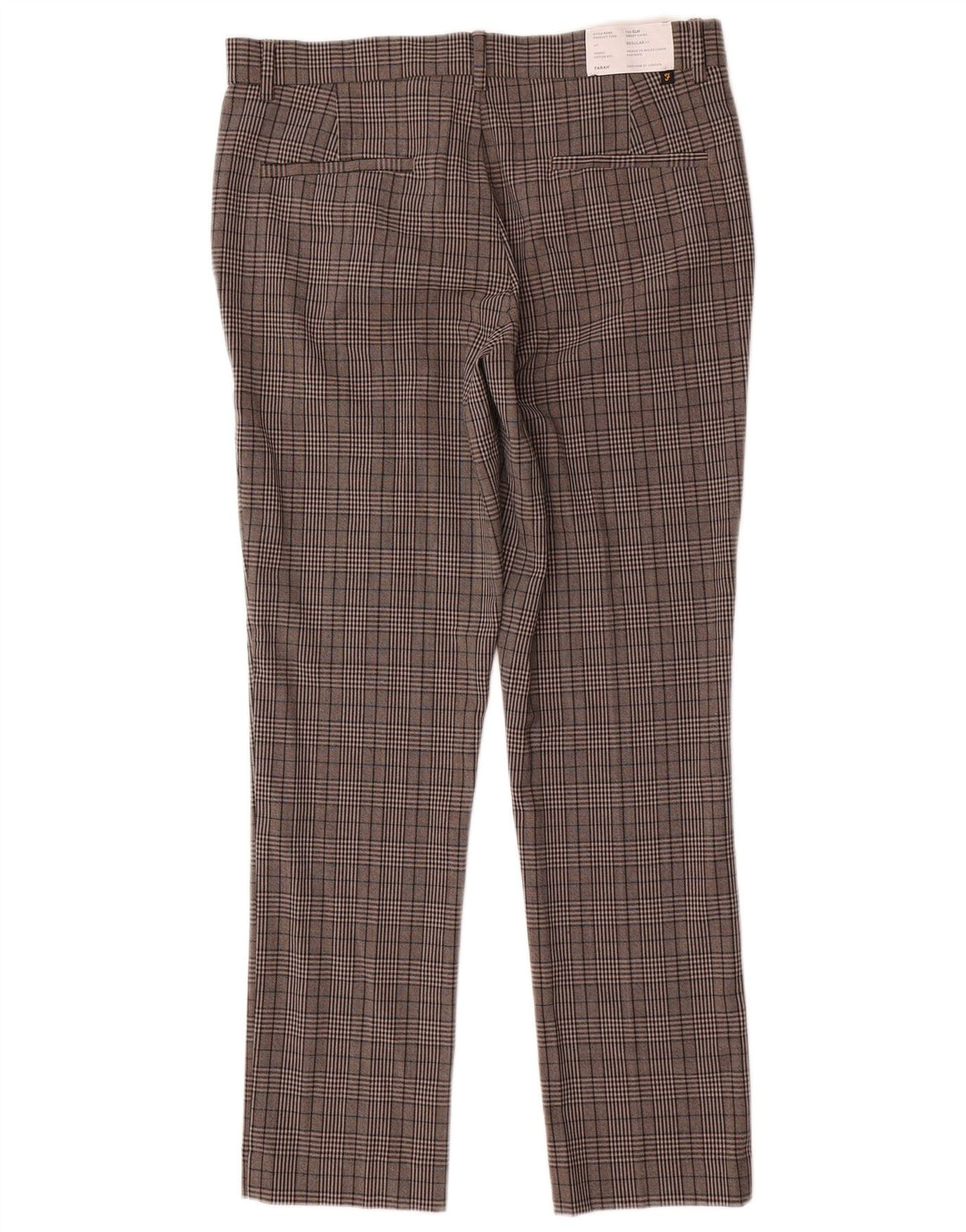 Farah Herre Slim Chino Bukser W32 L30 Grå ternet polyester