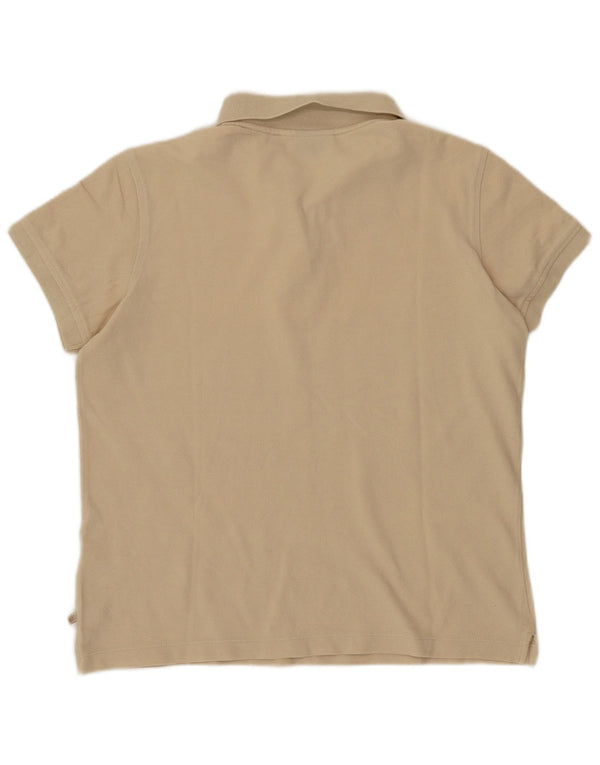 Lotto Womens Polo Shirt UK 14 Large  Beige Cotton