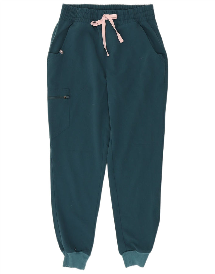 FIGS Dame Cargo træningsdragt Bukser Joggers UK 10 Small Green Polyester