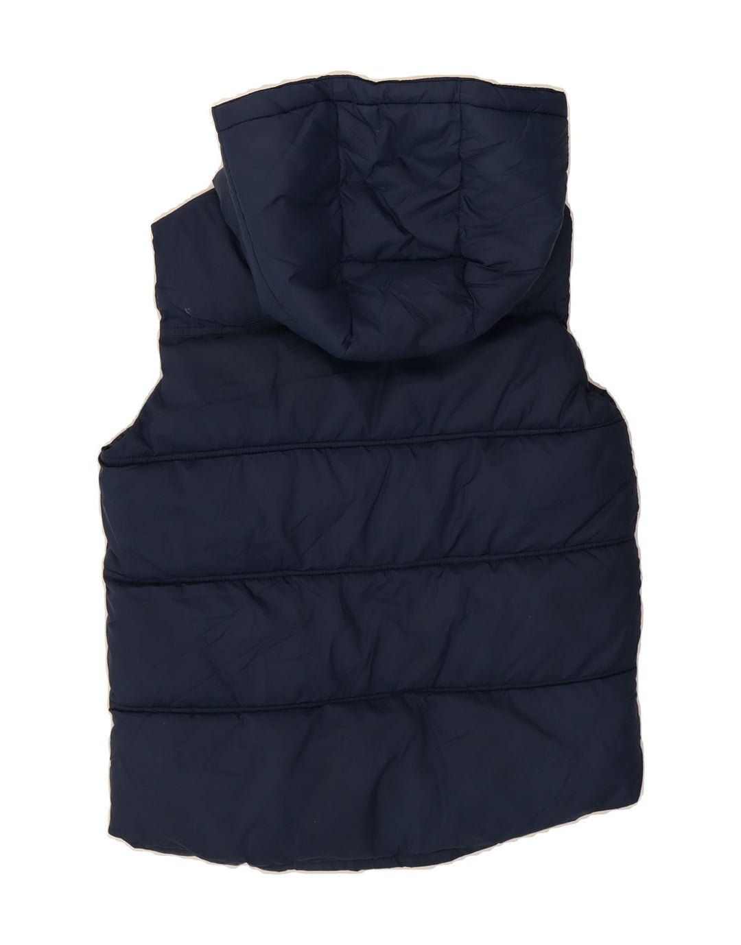 BENETTON Boys Hooded Padded Gilet 11-12 Years Navy Blue Polyester Vintage Benetton and Second-Hand Benetton from Messina Hembry 