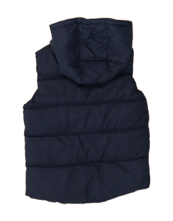 BENETTON Boys Hooded Padded Gilet 11-12 Years Navy Blue Polyester Vintage Benetton and Second-Hand Benetton from Messina Hembry 