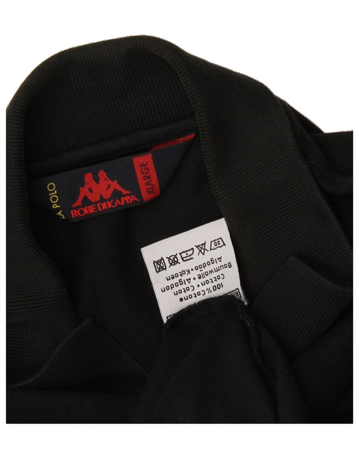 KAPPA Mens Polo Shirt XL Black Cotton Vintage Kappa and Second-Hand Kappa from Messina Hembry 
