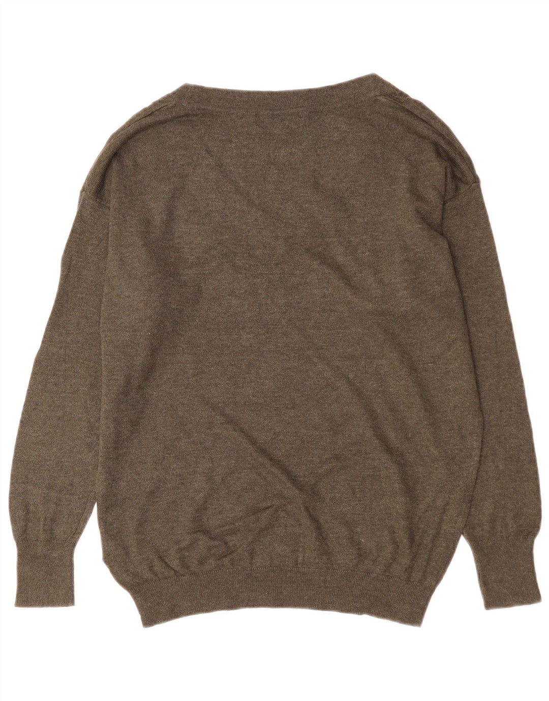 Marks & Spencer Dame Oversized V-hals sweater UK 10 Small Khaki