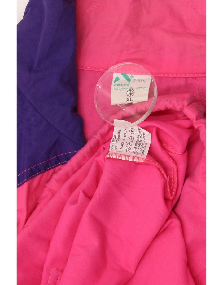 Aesse Herre Zip Neck Pullover Træningsdragt Top XL Pink Colourblock Bomuld