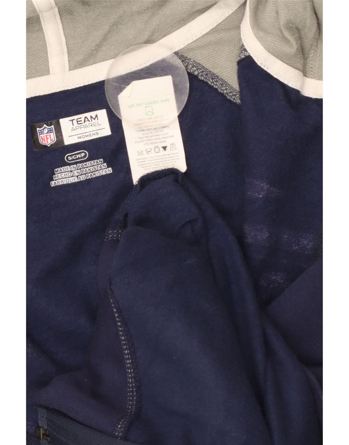 NFL Womens Patriots Hættetrøje med lynlås UK 10 Small Navy Blue Colourblock