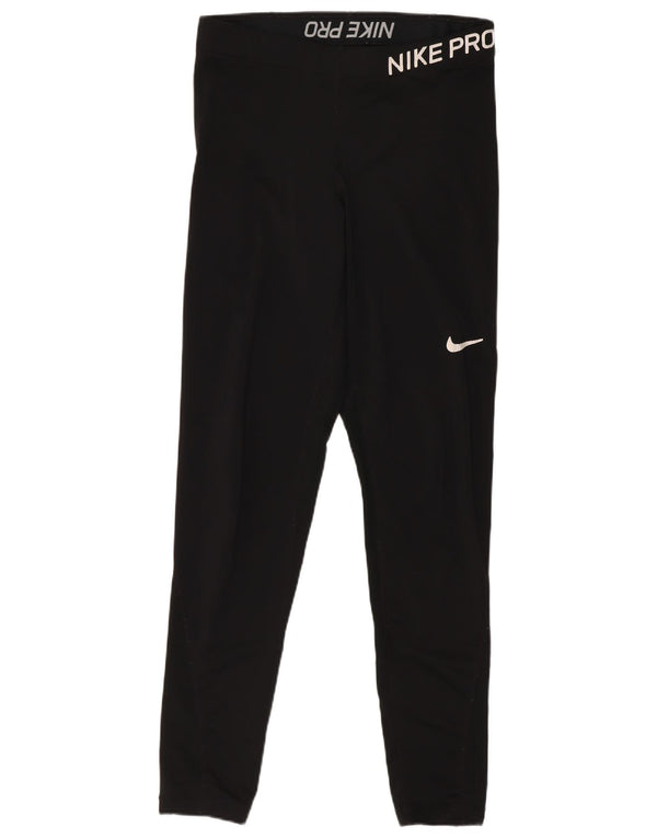 Nike Dame Leggings UK 12 Medium Sort Polyester Sports