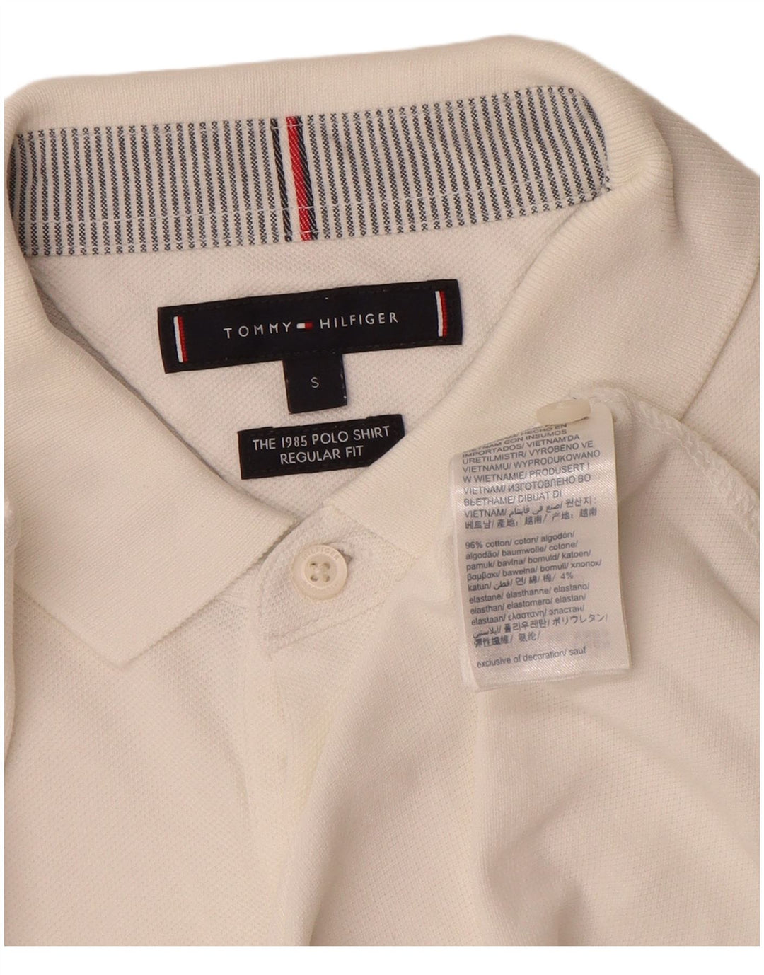 Tommy Hilfiger Herre Regular Fit Polo Shirt Lille hvid bomuld