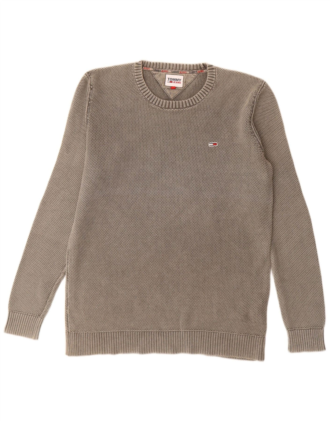Tommy Hilfiger Herre sweater med rund hals XL Grå bomuld