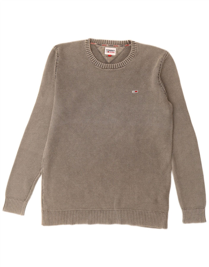 Tommy Hilfiger Herre sweater med rund hals XL Grå bomuld