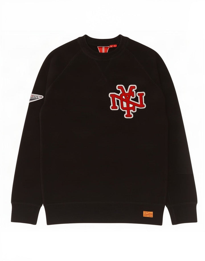 Superdry grafisk sweatshirt til mænd, lille sort bomuld