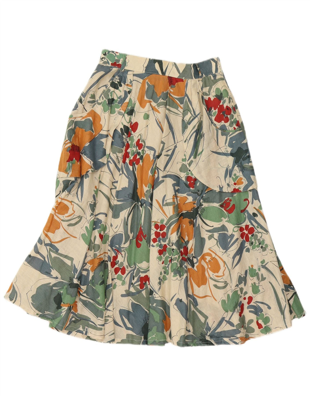 Vintage kvinders højtaljede A-linje nederdel IT 42 Medium W26 Flerfarvet