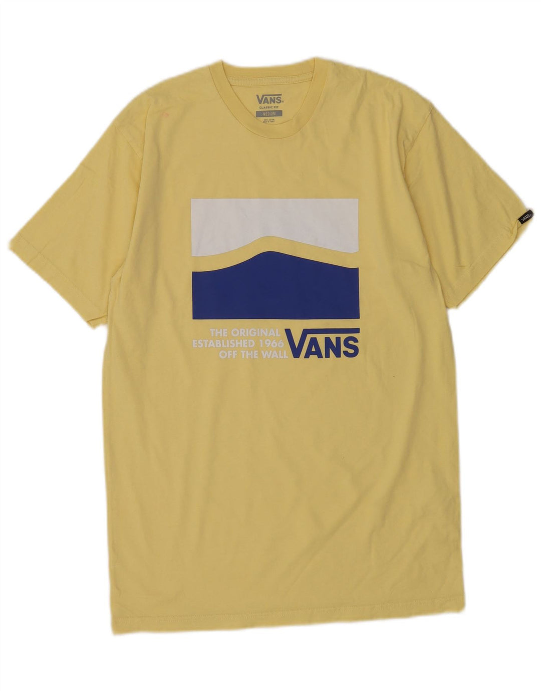 Vans Herre Classic Fit Grafisk T-Shirt Top Medium Gul Bomuld