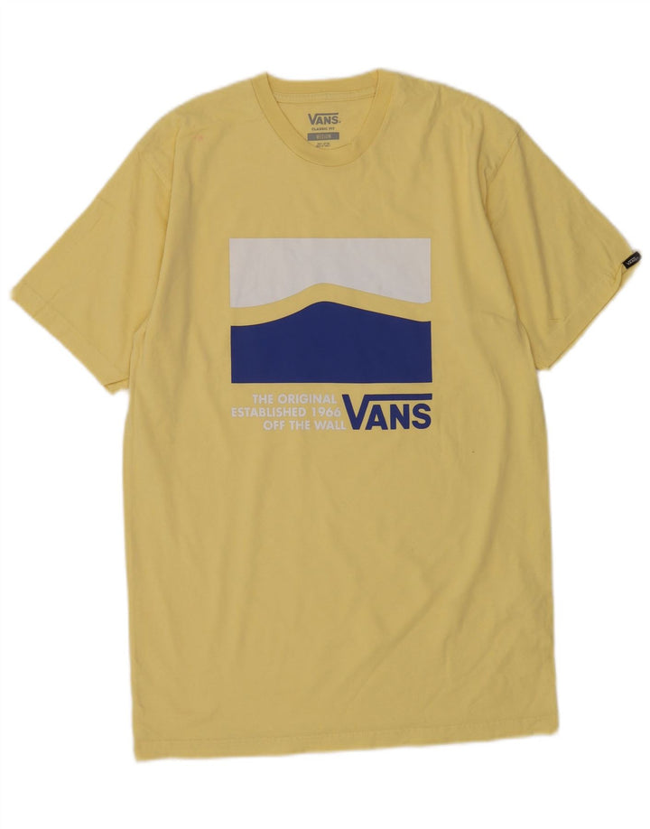 Vans Herre Classic Fit Grafisk T-Shirt Top Medium Gul Bomuld