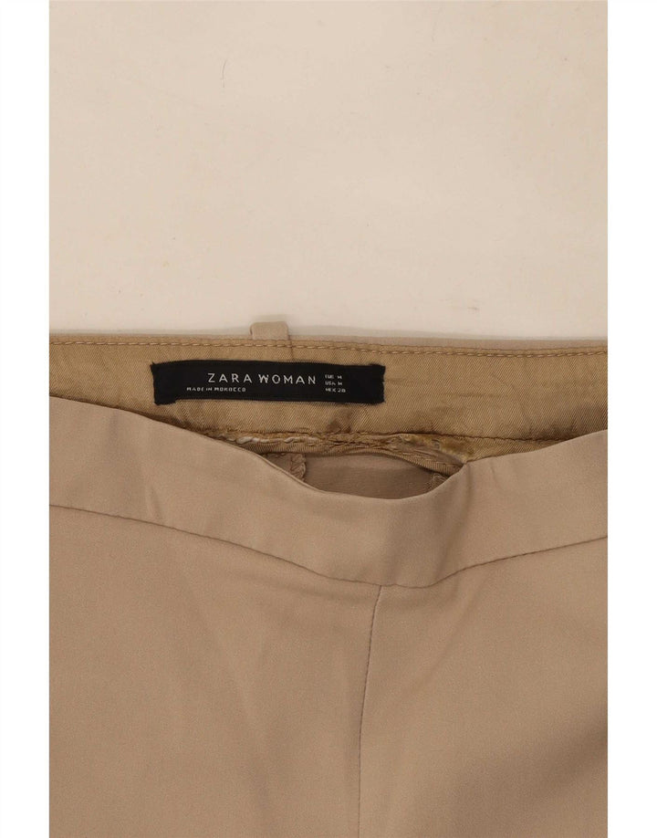 Zara Dame Slim Cropped Trousers Medium W28 L26 Beige