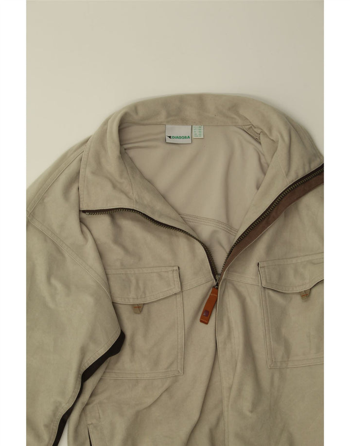 DIADORA Mens Tracksuit Top Jacket UK 38 Medium Beige Polyester Vintage Diadora and Second-Hand Diadora from Messina Hembry 