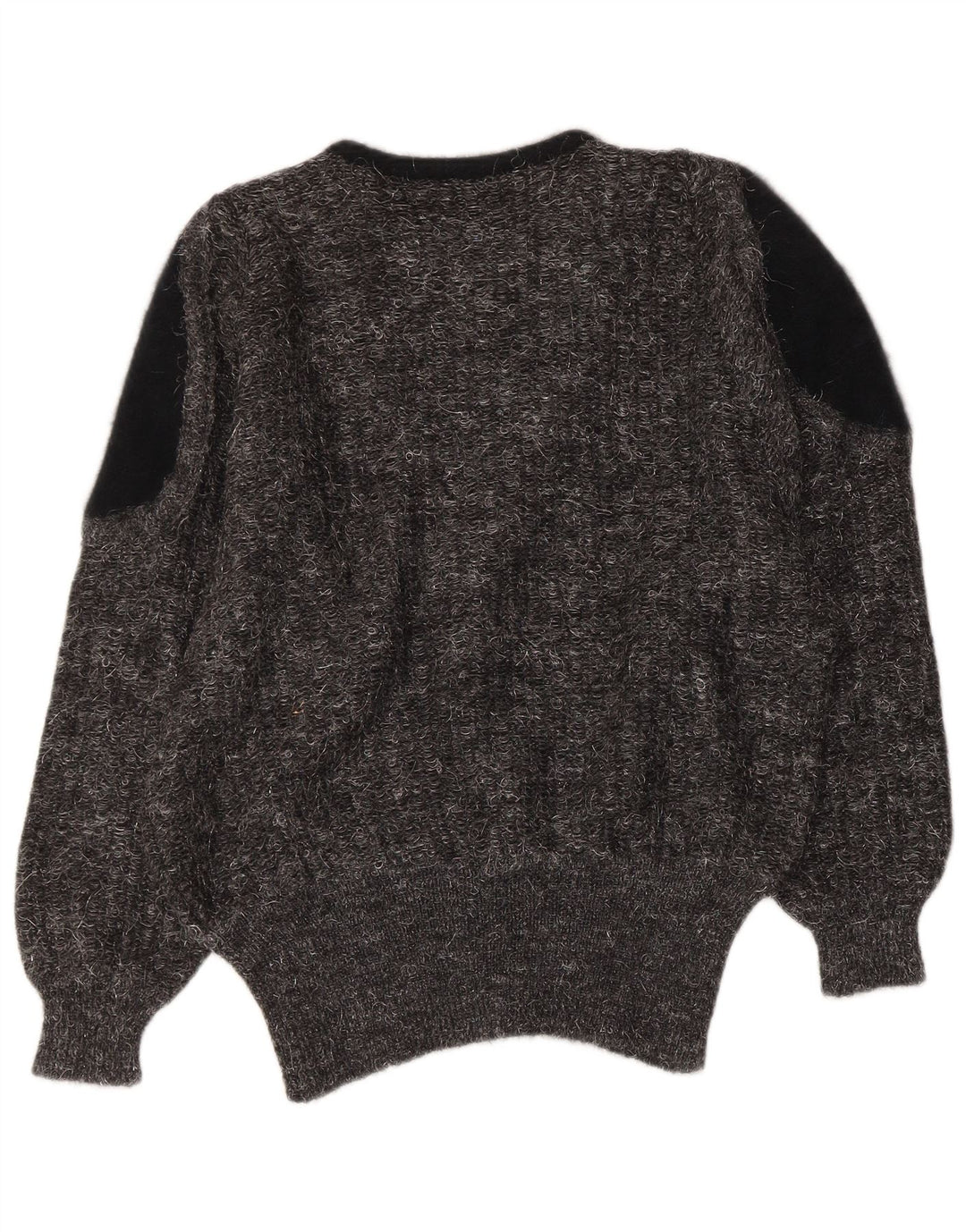 VINTAGE Dame V-hals sweater IT 44 Medium Grey Colourblock