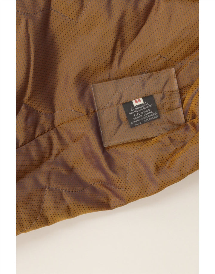 VINTAGE Womens Leather Coat IT 44 Medium Beige Sheepskin Vintage Vintage and Second-Hand Vintage from Messina Hembry 