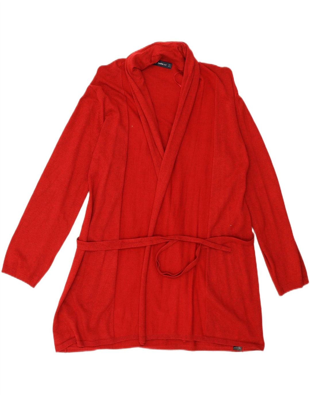 ZARA Womens Open Cardigan Sweater UK 14 Medium Red Viscose Vintage Zara and Second-Hand Zara from Messina Hembry 