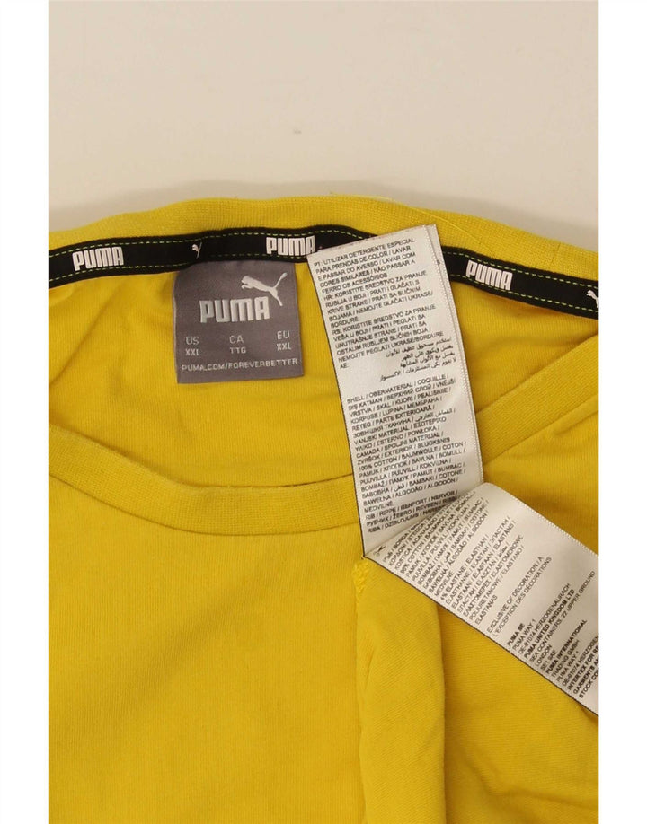 Puma Herre T-Shirt Top 2XL Gul Bomuld