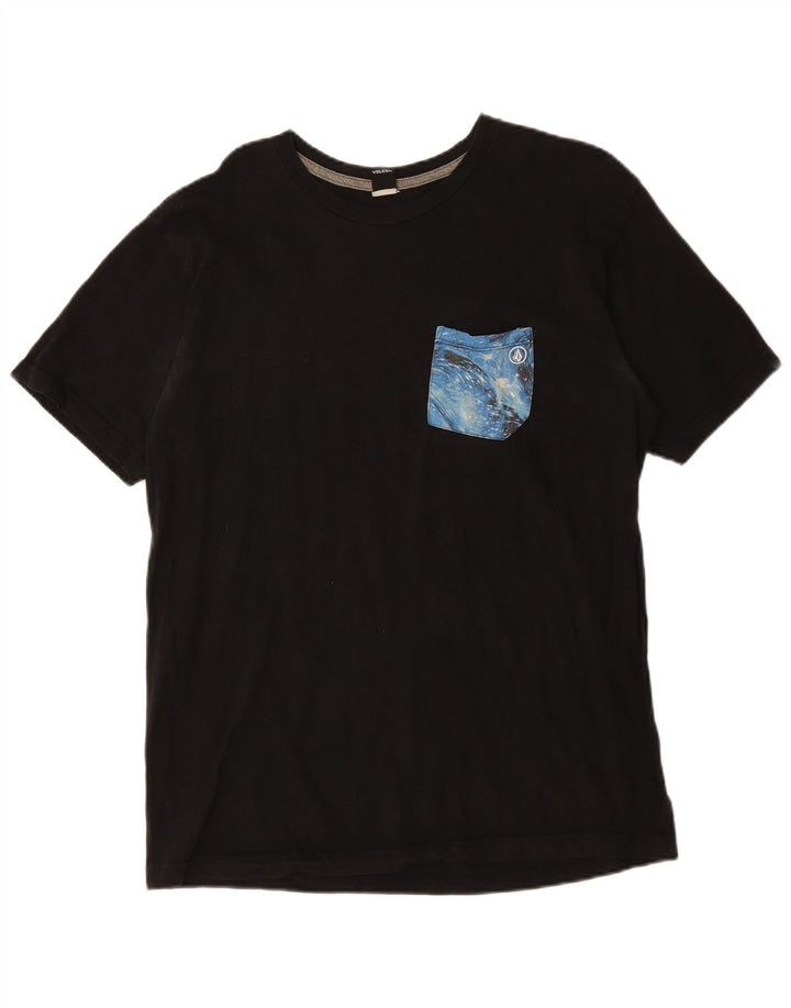 Volcom Dame Grafisk T-Shirt Top UK 16 Stor Sort Bomuld