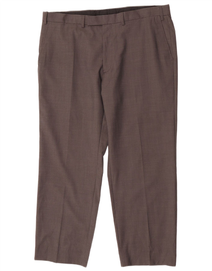 Marks & Spencer Herre Regular Fit Suit Bukser W36 L29 Brun Uld