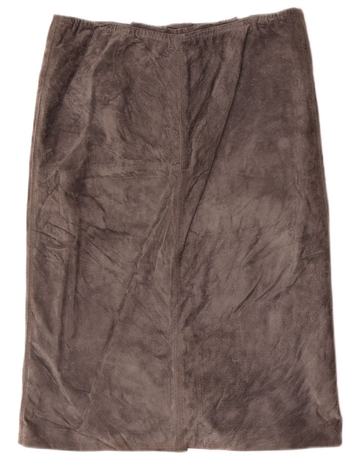 Vintage dame ruskind lige nederdel IT 46 Large W30 Grå