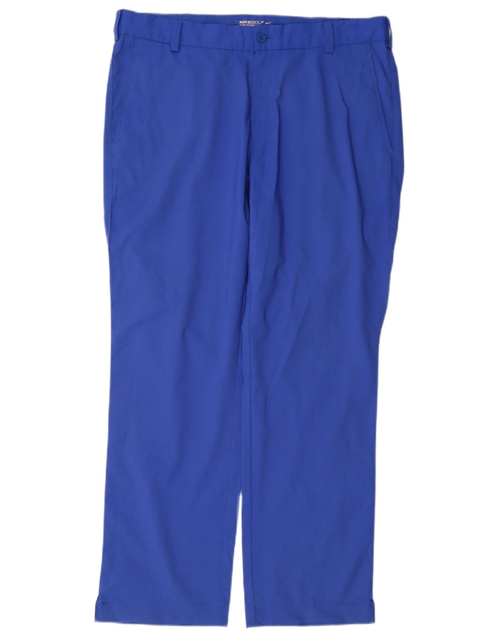 Nike Herre Dri Fit Straight Chino Bukser W34 L32 Blå Polyester