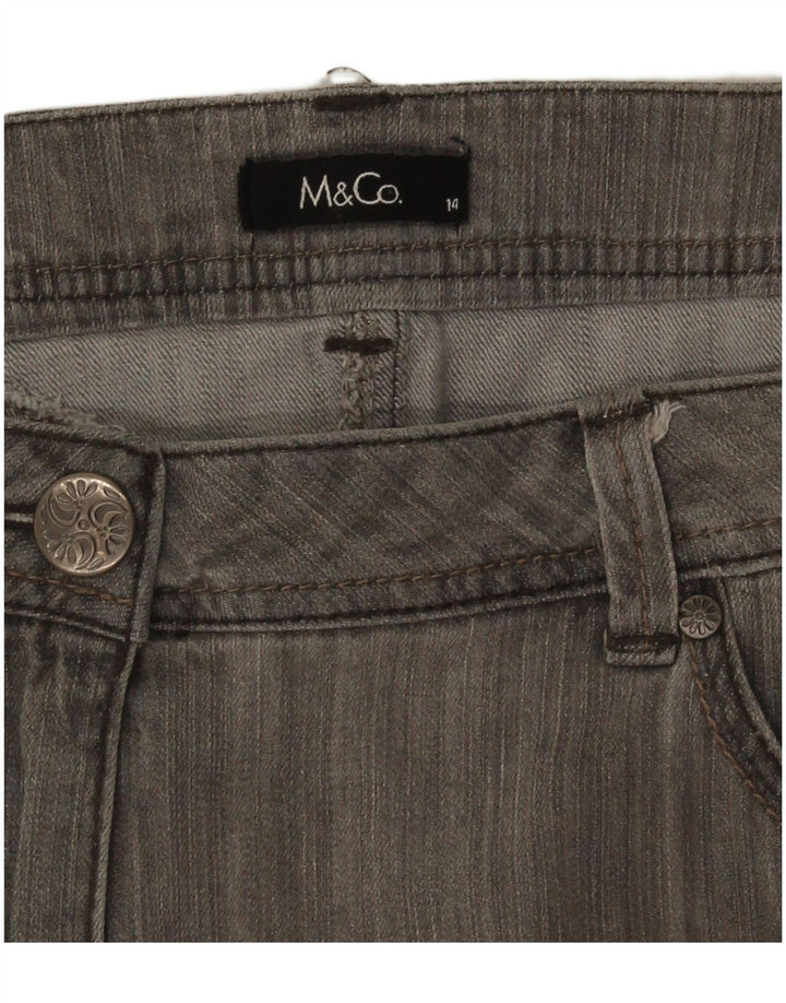 M&Co Dame Mini Denim Nederdel UK 14 Large W34 Grå