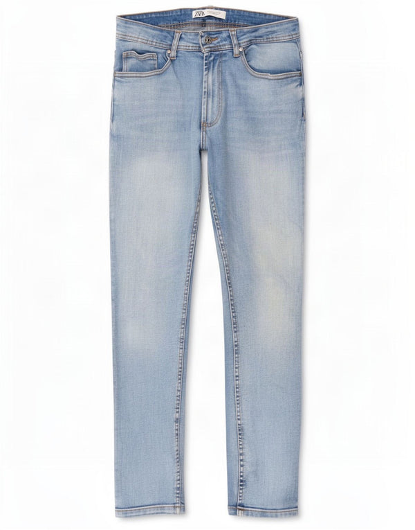 Zara Herre Skinny Jeans EU 42 Large W32 L30 Blå Bomuld