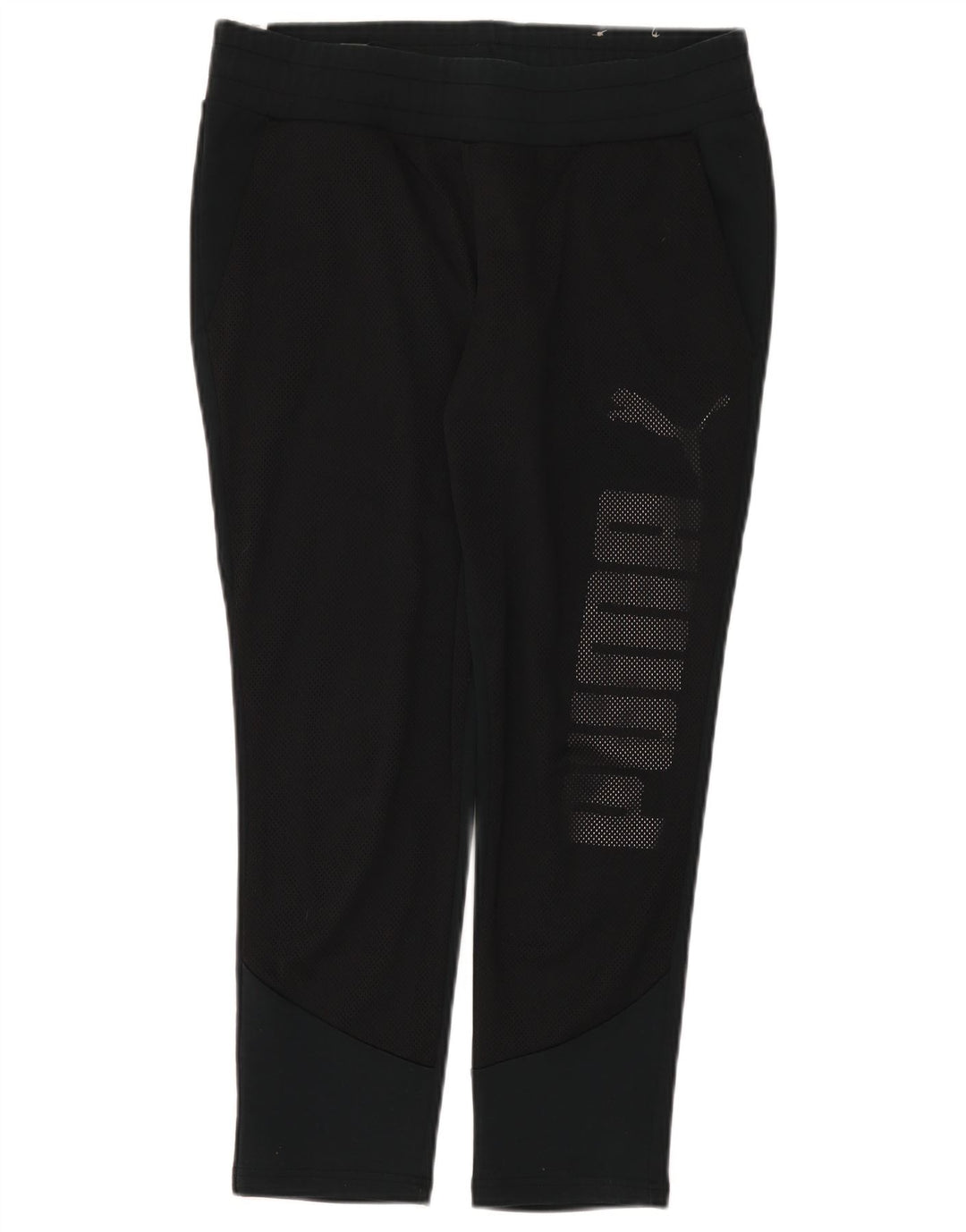 Puma Womens Crop Graphic Leggings UK 12 Medium Black Bomuld