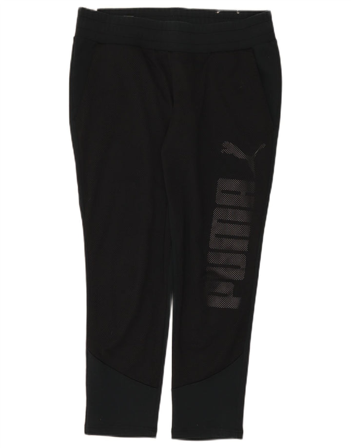 Puma Womens Crop Graphic Leggings UK 12 Medium Black Bomuld