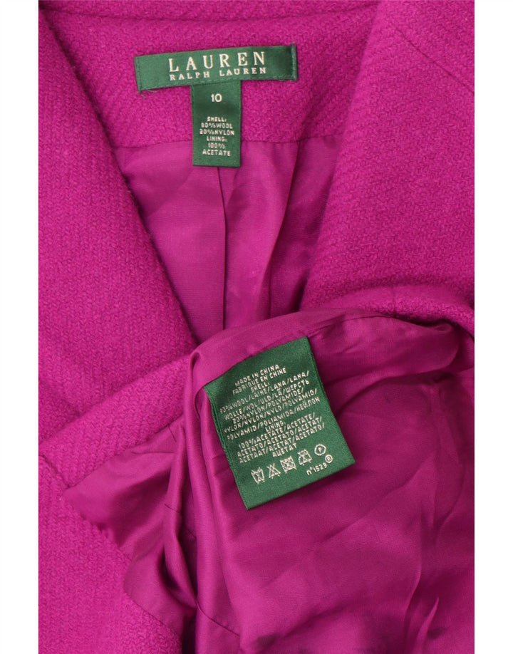 Ralph Lauren Dame 3 Button Blazer Jacket US 10 Large Pink Wool