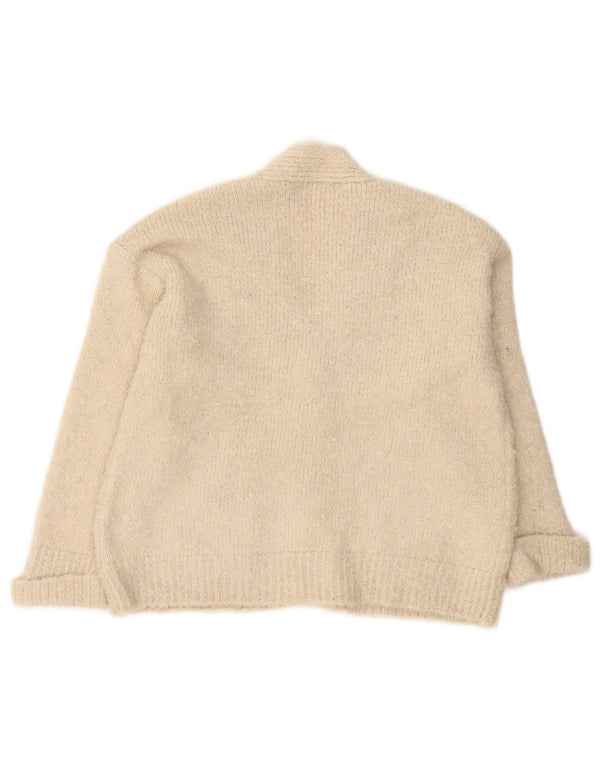 Zara Girls Cardigan Sweater 9-10 År Beige Akryl