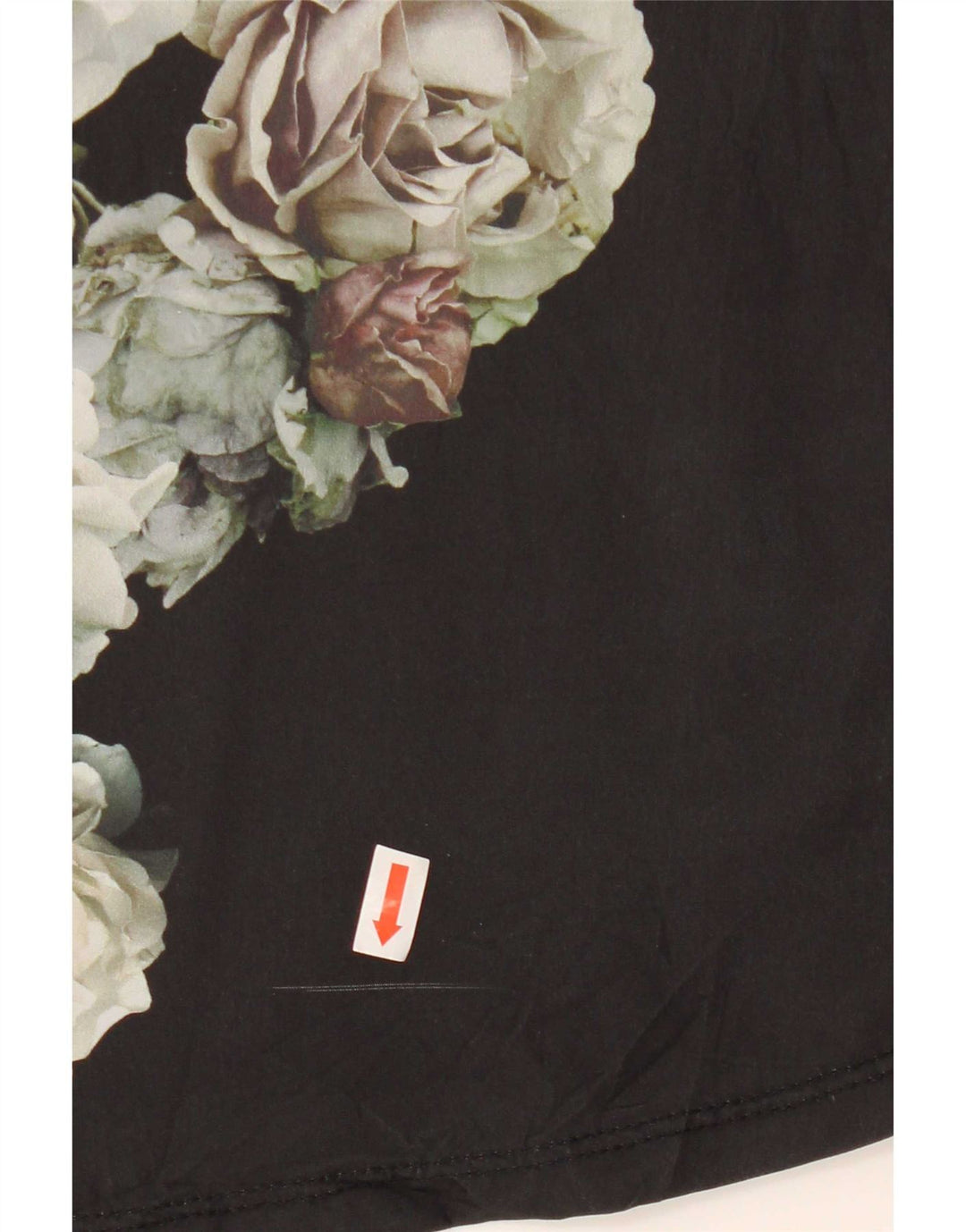 Zara Dame Grafisk Top 3/4 ærme UK 12 Medium Sort Blomster