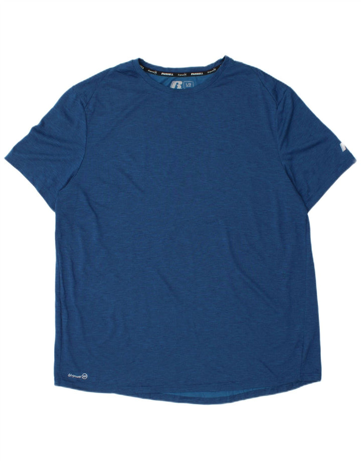 Russell Athletic Herre Dri-Power T-Shirt Top UK 42/44 Stor Blå Polyester